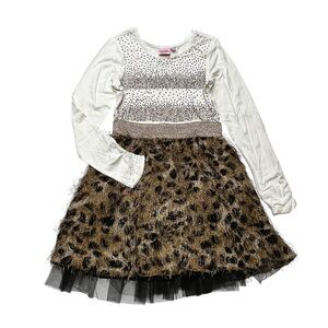 Lipstick Boutique White and Brown Kids Dress